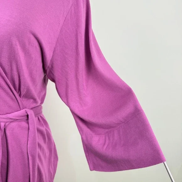 Natori Long Robe Womens Small Purple Belted Modal Blend 3/4 Sleeves Soft - Picture 2 of 7